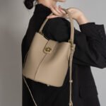 Structured Leather Bucket Bag