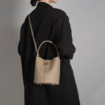 Structured Leather Bucket Bag