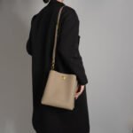 Large Leather Bucket Tote