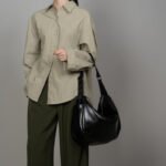 Sporty Leather Shoulder Bag