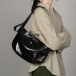 Multi-Pocket Leather Shoulder Bag