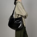 Sporty Leather Shoulder Bag