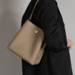 Large Leather Bucket Tote